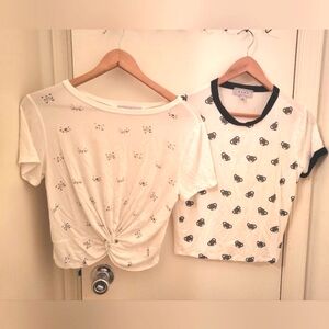 2 [Gaze] Short Sleeve Cropped shirts